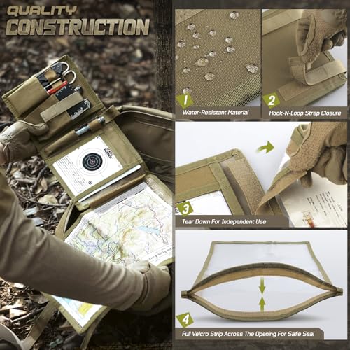 LIVANS Tactical Pouch Military Map Case Holder Army Foldable Map Storage Pouch Multifunctional for Outdoors or Hiking - 1...