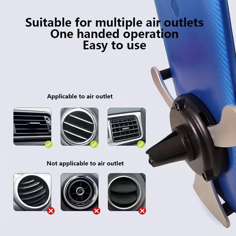 1PC Car Air Vent Phone Mount Smiley Design 360 Degree Rotation Universal Fit Hands-Free Driving GPS Navigation Calls, Black