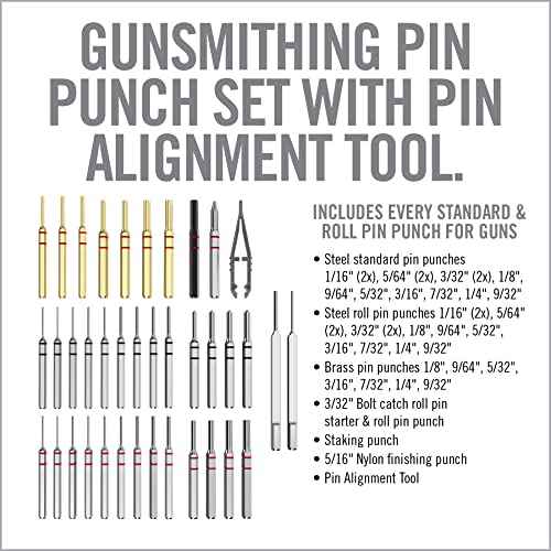 Real Avid Punch Set, Gunsmithing Tool Kit with Roll Pin Punch Set, Flat Tip Metal Punch Set, Brass Punch Set and Gunsmithing Tools: Pin Starter Tool