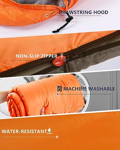 Sleeping Bags for Adults Cold Weather - 20 Degree Big&Tall Size Backpacking Lightweight Waterproof for Girls Boys Mens Tee...