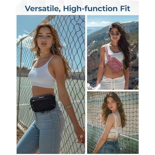 BAGSMART Fanny Packs for Women Small Belt Bag with Adjustable Strap Waist Pack for Running Workout Traveling Hiking, Black
