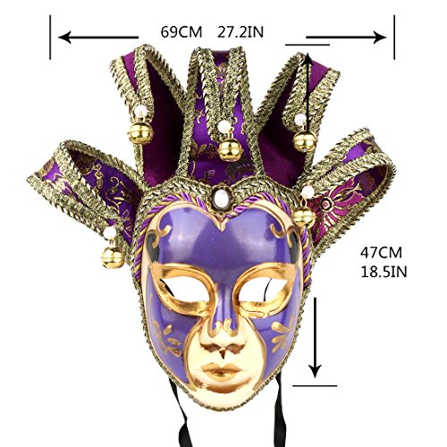 YU FENG Venetian Comedy Mask Exquisite Decoration Jester Masks for Party Holloween