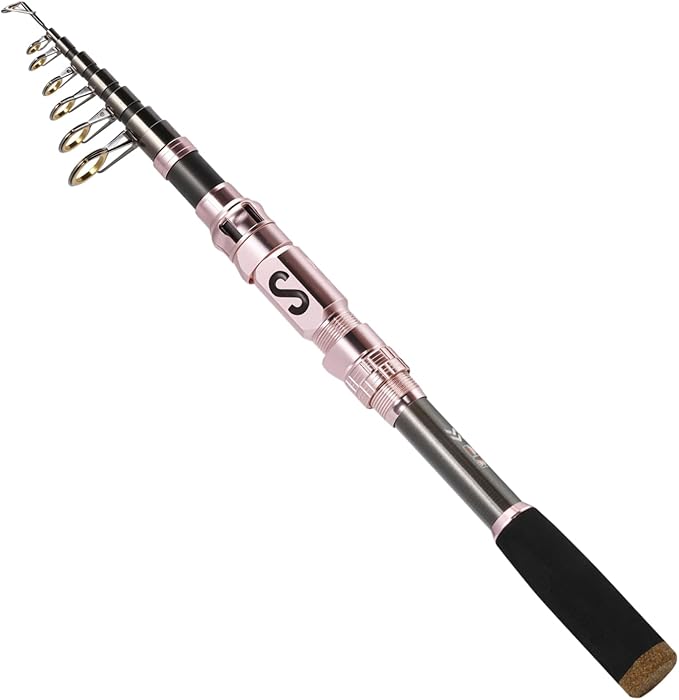 Sougayilang Portable Telescopic Fishing Rod with Carbon Fiber Material and Precision Carved Reel Seat - Suitable for Saltw...