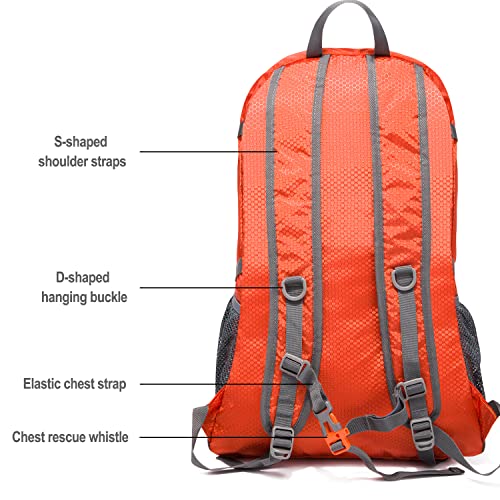 vimapo Lightweight Foldable Hiking Backpack 40L, Ripstop Nylon Packable Travel Daypack, Collapsible Backpack For Traveling...