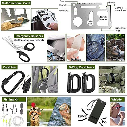 Survival Kit, 32 in 1 Professional Emergency Survival Gear Equipment Tools First Aid Supplies with Molle Pouch Gifts Ideas...
