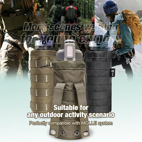 TSPRO Tactical MOLLE Water Bottle Pouch, Durable, Universal Water Bottle Holder Fit for 16-32 oz Bottles - Outdoor, Hikin...