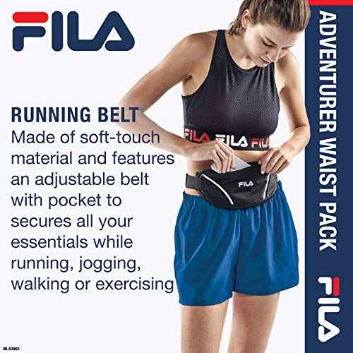 FILA Accessories Waist Pack - Running Belt Fanny Pack | Adventurer Adjustable Sports Pouch Phone Holder for Women & Men | Running, Walking, Cycling, Exercise & Fitness