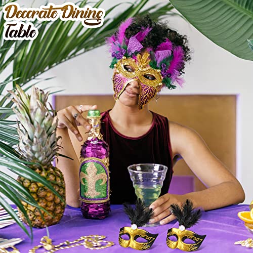 Charniol 24 Pcs Mini Mask Masquerade Small Masquerade Mask Dress Up Cake Topper Decor Mardi Gras Venetian Centerpiece Decor