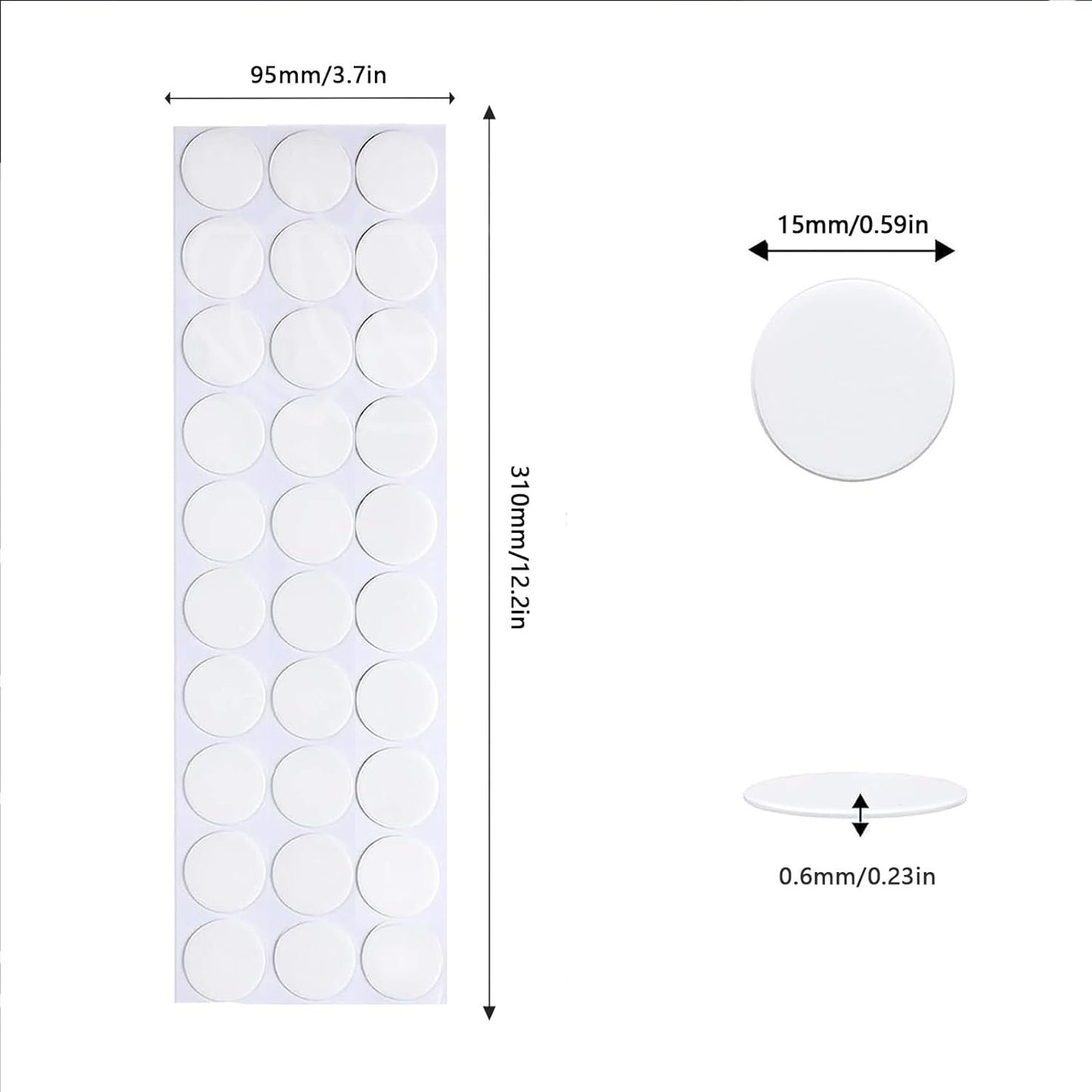 Adhesive Stick dots Two-Sided Sided Mounting Putty Stick Tack for Wall Hanging Crafts Balloons Festival Party Decorations,Clean Removable(0.59"*0.59"-250)