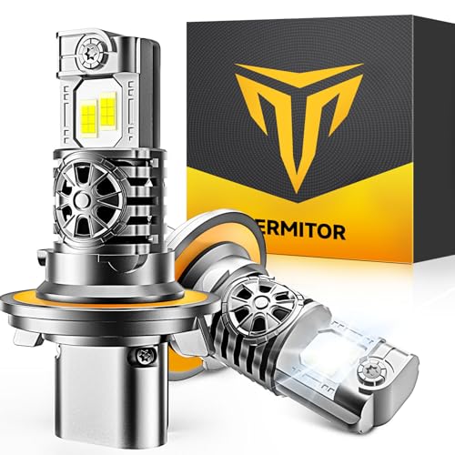 Termitor Latest & Brightest H13/9008 Light Bulbs, 10X 50,000LM Extreme Brightness, 6500K Cool White, 1:1 Min Size, Plug-N-...