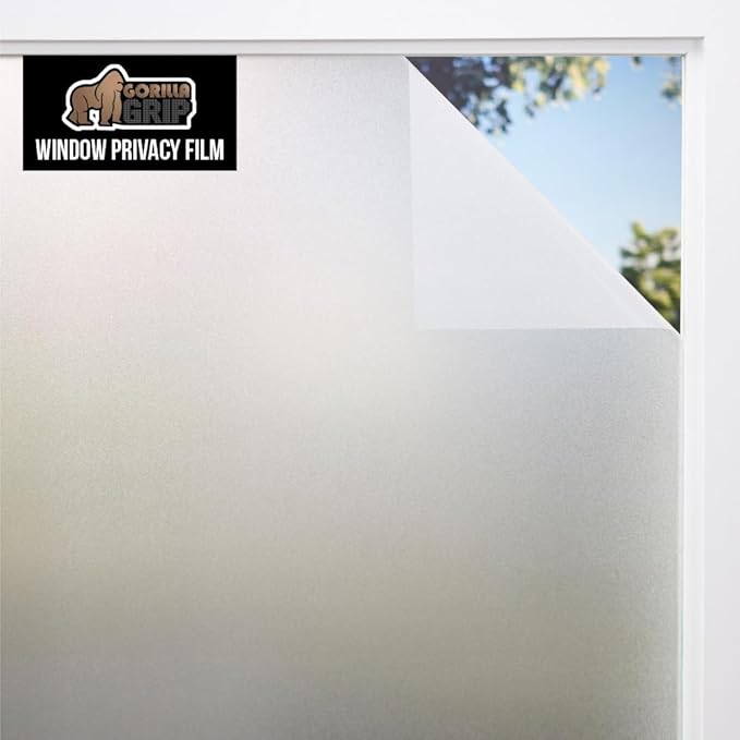 Gorilla Guard Window Privacy Film, Removable Two Way Sun Blocking, 35.4 x 78.7 Inch, Reusable No Residue Stickers, Strong Static Clings to Glass Windows, Decorative Bathroom Door Coverings, Frosted