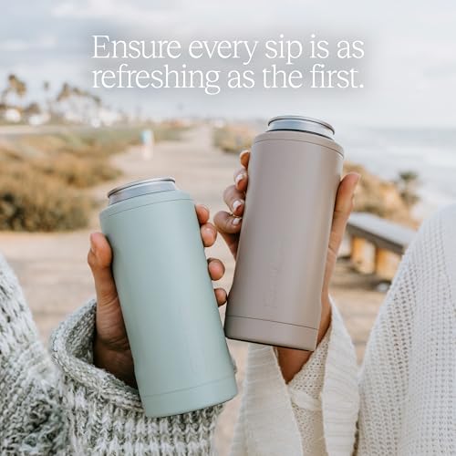 BrüMate Hopsulator Slim Can Cooler Insulated for 12oz Slim Cans | Skinny Can Insulated Stainless Steel Drink Holder for Ha...