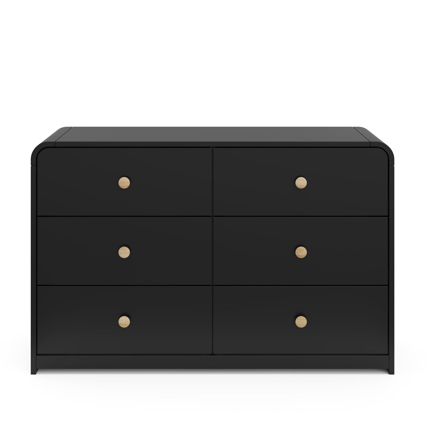 STORKCRAFT Santos 6 Drawer Bedroom Dresser (Black & Natural) – GREENGUARD Gold Certified Dresser for Kids Bedroom with Interlocking Drawer System