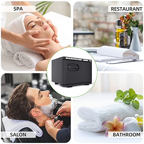 Small Hot Towel Warmer, 8L Hot Towel Cabinet 2-in-1 Personal Towel Warmers Spa for Facials, Bathroom, Barber, Salon, Esthetician, Beauty, Upgrade Fast Heating Aluminum Interior, Black