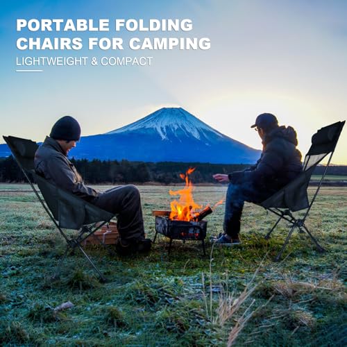 HULKNPEW Ultralight Camping Chair, Folding Chairs with Pillow - Compact Portable Lawn Chairs for Camp, Hiking, Travel, Pic...