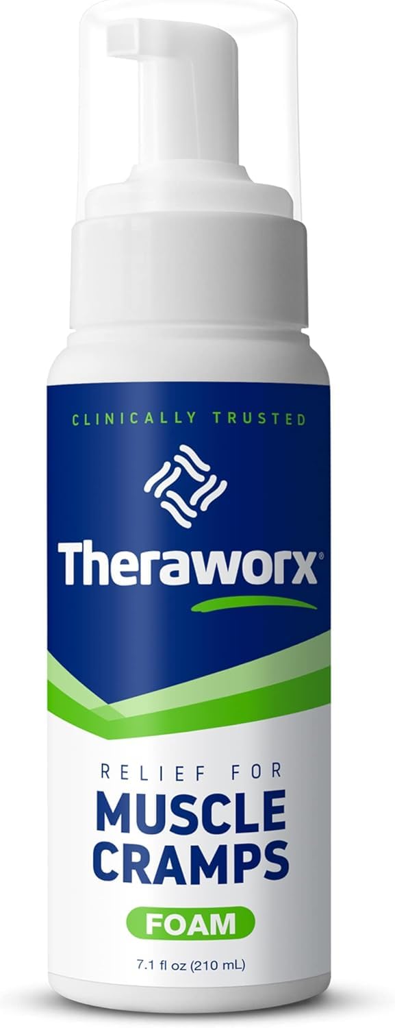 Theraworx Relief for Muscle Cramps Foam Fast-Acting Muscle Spasm, Leg Soreness with Magnesium Sulfate - 7.1 oz - 2 Count