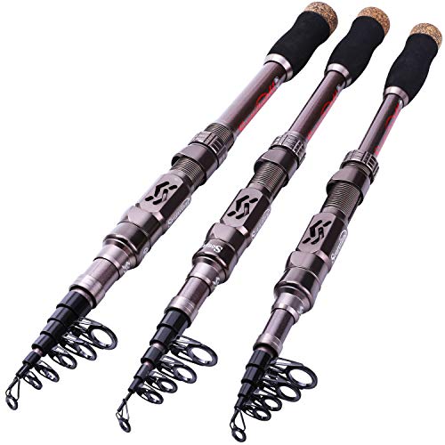 Sougayilang Fishing Rod and Reel Set Carbon Fiber Telescopic Fishing Rod 12+1BB Spinning Reel with Carry Case for Saltwate...