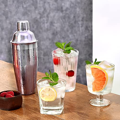 Etens Bar Cocktail Shaker, 24 oz Martini Shaker Drink Mixer with Built-In Strainer for Bartending – Stainless Steel Barten...
