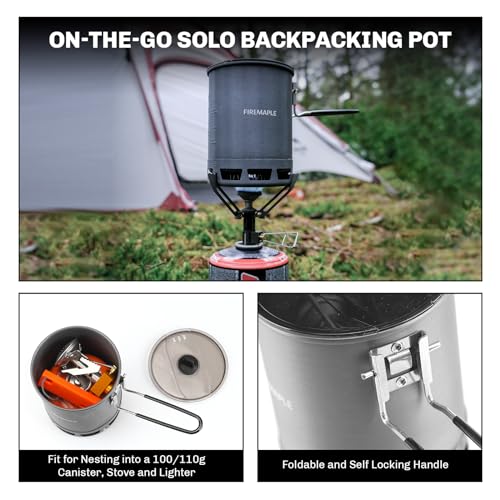 Fire-Maple Petrel Ultralight Pot- High Efficiency Aluminum Camping and Backpacking Pot with Heat-Proof Handle, Portable an...