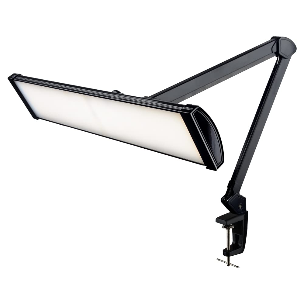 Neatfi LED Desk Lamp, 3,500 Lumens, 3 Light Modes, Dimmable, 45W, Touch Control, 26 Inch Wide Metal Shade, 540 SMD LEDs, Directional Lighting, Eye Caring Task Lamp (CCT with Clamp, Black)
