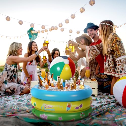 Bencailor Inflatable Cooler Inflatable Drink Cooler Beach Animal Theme Party Decorations Blow up Drink Holder Ice Tray Foo...
