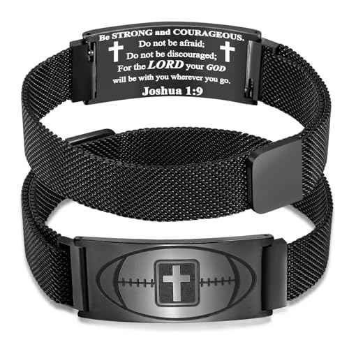Stocking Stuffers for Boys - Baseball Soccer Football Basketball Bracelet Gifts,Faith Cross Bracelets for Men Baptism First Communion Confirmation Birthday Christmas Gifts for Grandkids,Adjustable Size