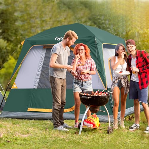UNP 2/4/6/8 Person Tent, Portable Cabin Tent, Camping Tent 4-Person Easy Set Up, Waterproof with Top Rainfly for Outdoor C...
