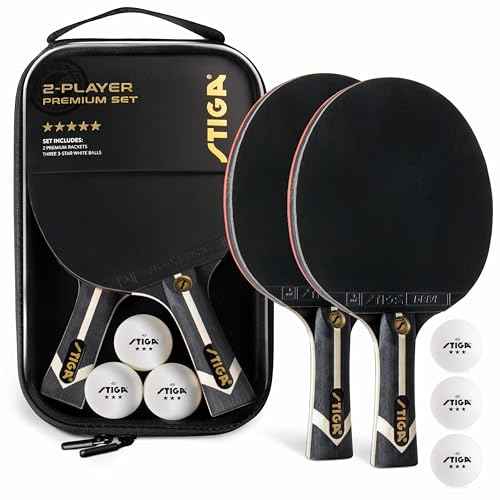 STIGA Premium 2?Player Table Tennis Set ? Includes 2 ITTF Approved Paddles, 3 White 3?Star Ping Pong Balls & Carry Case