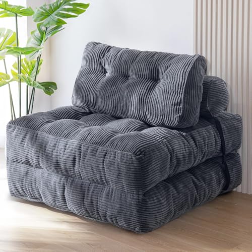 MAXYOYO Folding Sofa Bed, Convertible Sleeper Chair with Pillow Foldable Mattress with Back Support, Portable Fold Out Cha...