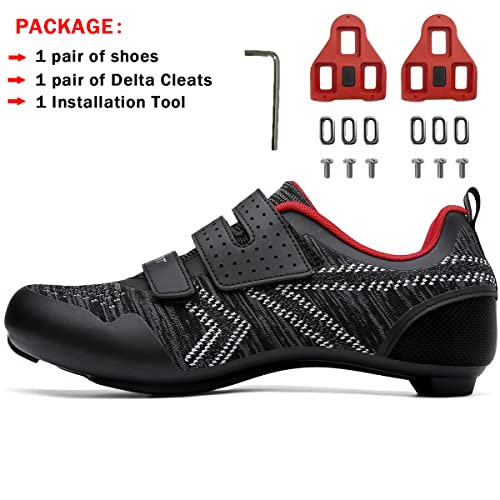 Unisex Cycling Shoes Compatible with Peloton Indoor Riding Road Bicycle with Delta Cleats Outdoor Pedal Bike Shoes