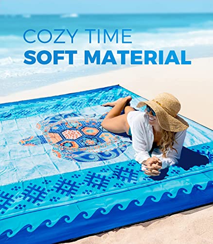 OCOOPA Beach Blanket Waterproof Sandproof, 10'X 9' Extra Large, Soft and Sturdy, Light Weight and Portable, Perfect for Be...