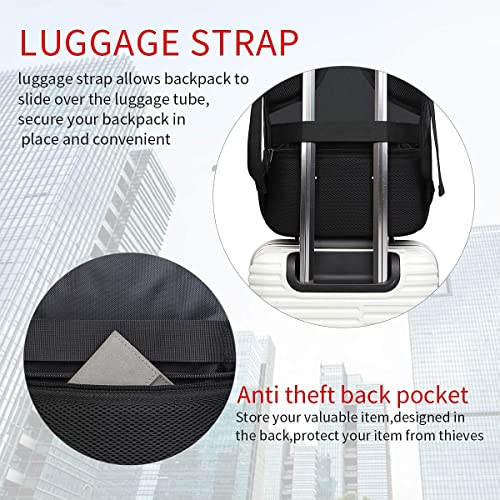 Monsdle Travel Laptop Backpack Anti Theft Backpacks with USB Charging Port, Travel Business Work Bag 15.6 Inch College Com...