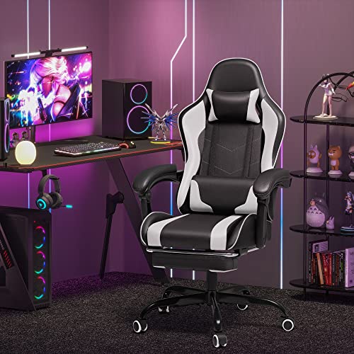 Homall Gaming Chair, Video Game Chair with Footrest and Massage Lumbar Support, Ergonomic Computer Chair Height Adjustable...