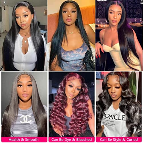 Straight Bundles with Closure Human Hair 16 18 20+14 Brazilian Human Hair Bundles with Closure Straight 100% Unprocessed Virgin Weave Hair Bundles with Lace Closure