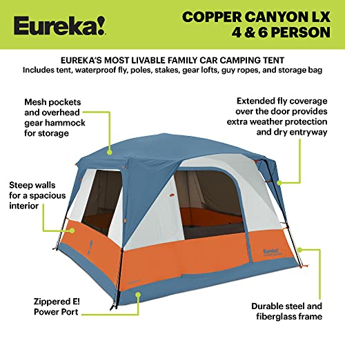 Eureka! Copper Canyon LX, 3 Season, Family and Car Camping Tent (4, 6, 8 or 12 Person)