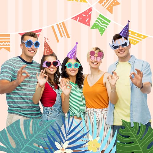 Qunonaty Funny Party Sunglasses - 12 Pack Novelty Glasses, Cool Party Masks, Summer Party Favors, Funny Photo Booth Props,...