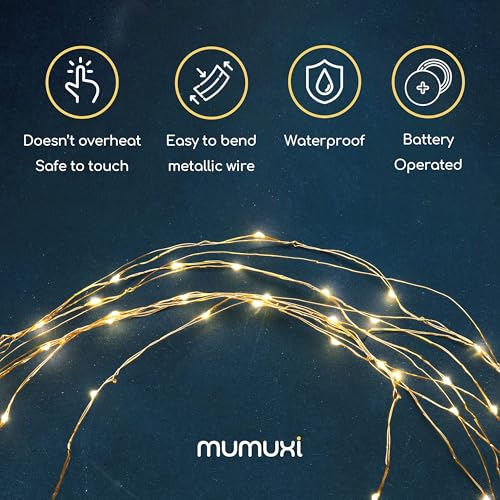 MUMUXI 12 Pack 7.2ft Fairy Lights Battery Operated String Lights, 20 Mini LEDs for Centerpiece Table Decorations, Wedding ...