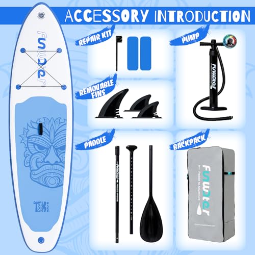 FunWater Inflatable Ultra-Light Stand Up Paddle Board for All Skill Levels with Premium SUP Paddleboard Accessories,Non-Sl...