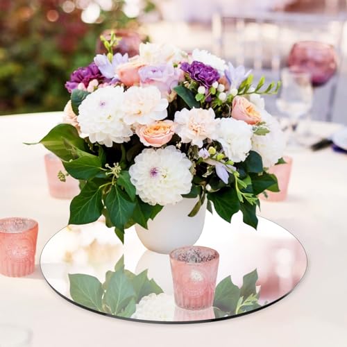 Seelenruhe 12" Round Mirrors for Centerpieces for Tables, Round Mirrors Trays Plates for Centerpieces, Wedding Decoration...