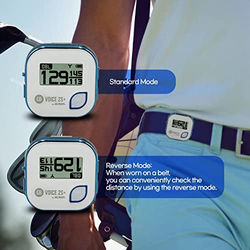 GOLFBUDDY Voice 2S+ Talking GPS Rangefinder, Clip on Hat Golf Navigation, Slope Mode on/Off, 18 Hours Battery Life, Shot D...