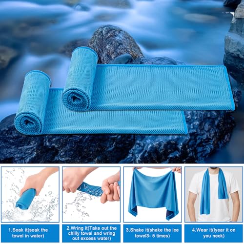 CADONO 4 Pack Cooling Towel (40"x12"), Soft Breathable Chilly Towel, Ice Towel, Microfiber Towel for Yoga, Sport, Running,...