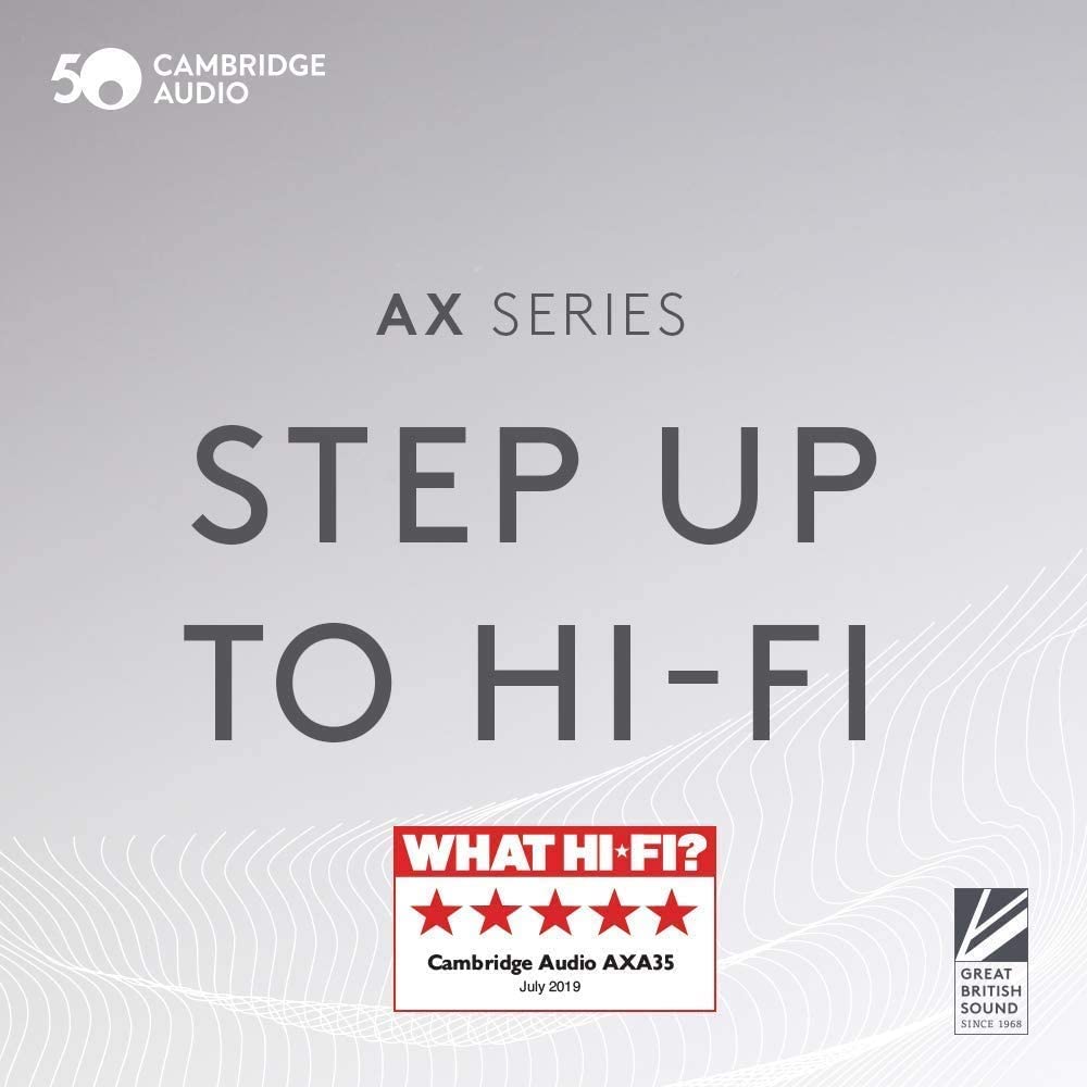 Cambridge Audio Axa35 35 Watt 2-Channel Integrated Stereo Amplifier | Built-In Phono-Stage | .25 Inch Jack, 3.5Mm Aux