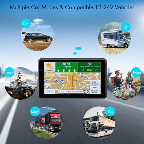 2026 PRO GPS Navigation for Car,RV/Commercial Drivers Semi Truck,16G 7" North/South America Map,Voice Turn Direction Guida...