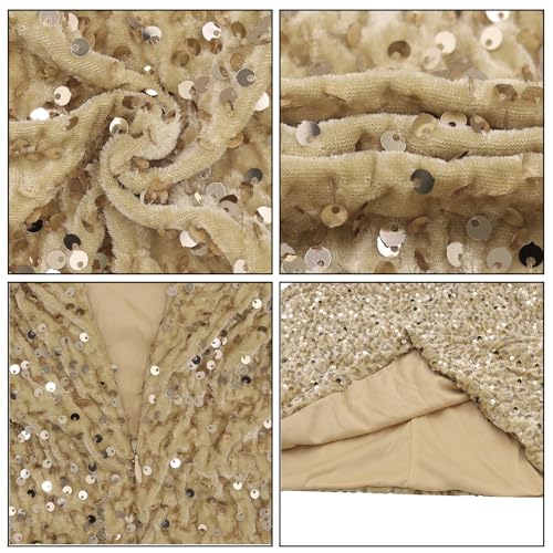 Women's Sequin Bodycon Mini Dress Sparkly Dress Sexy Criss Cross Open Back Short Dress