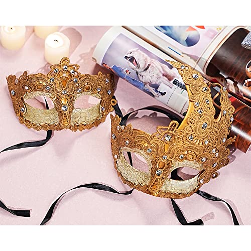 YU FENG Venetian Masquerade Mask for Women Couples Besties-Prom,Balls,Mardi Gras,Halloween and Parties Costume Mask