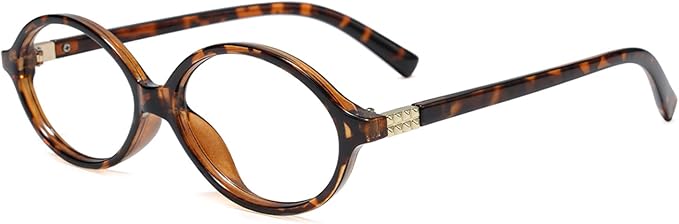 Slocyclub Fashion Oval Blue Light Blocking Glasses for Women Men Vintage Oval Small Frame Eyeglasses Retro Glasses, Whiske...
