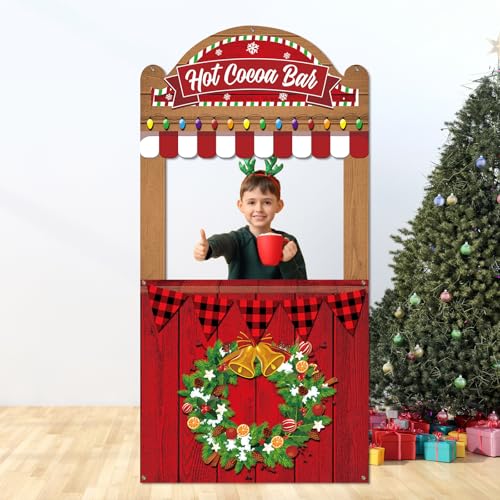 Christmas Theme Party Decorations Hot Cocoa Bar Photography Studio Props Hot Cocoa Bar Theme Photo Booth Props Hanging Bac...