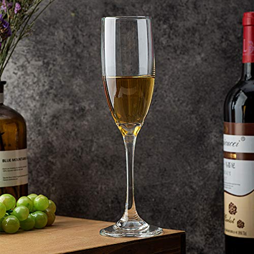 UMI UMIZILI Classic Champagne Flutes, Set of 12, 6 Oz Premium Stemmed Champagne Glasses, Sparkling Wine Glass, Crystal Clear