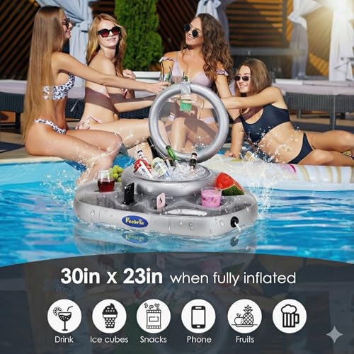 Pool Inflatable Floating Can Beverage Cooler for Swimming, Boating, Tubing