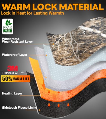 JS LifeStyle Heated Gloves for Men Women Hunting Work Rechargeable 3000mAh Battery with Light-off Fingerless Design Winter